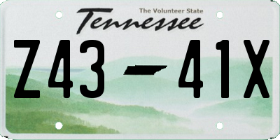 TN license plate Z4341X