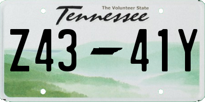 TN license plate Z4341Y