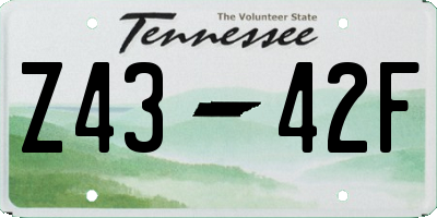 TN license plate Z4342F
