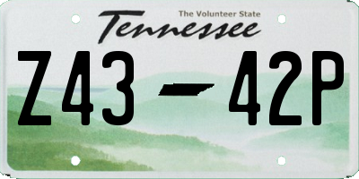 TN license plate Z4342P