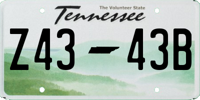 TN license plate Z4343B