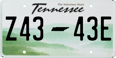 TN license plate Z4343E