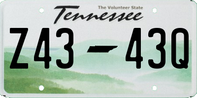 TN license plate Z4343Q