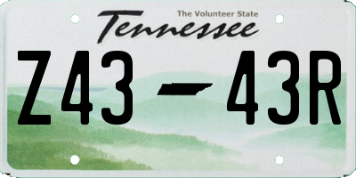 TN license plate Z4343R