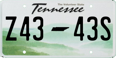 TN license plate Z4343S