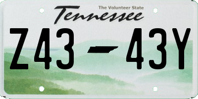 TN license plate Z4343Y