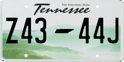TN license plate Z4344J