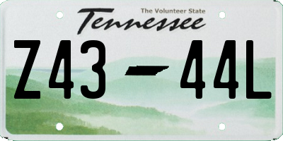 TN license plate Z4344L