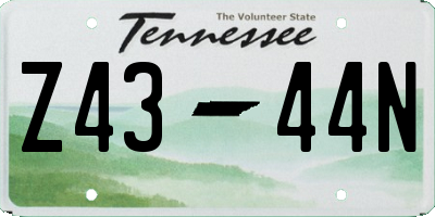 TN license plate Z4344N