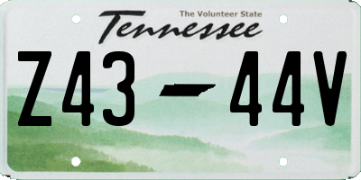 TN license plate Z4344V