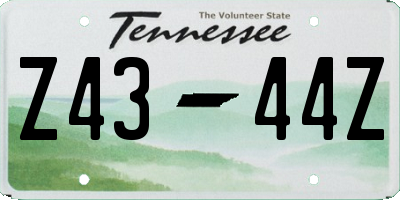 TN license plate Z4344Z