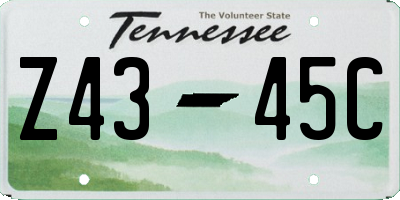 TN license plate Z4345C