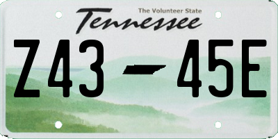 TN license plate Z4345E