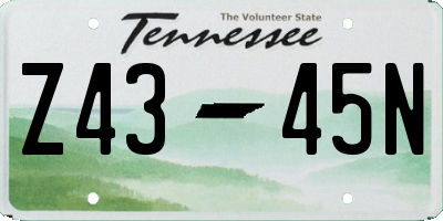TN license plate Z4345N