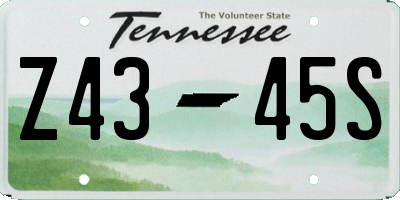 TN license plate Z4345S