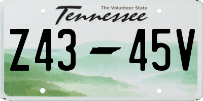 TN license plate Z4345V