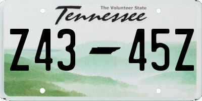 TN license plate Z4345Z