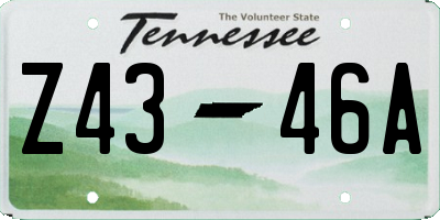 TN license plate Z4346A