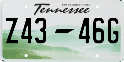 TN license plate Z4346G
