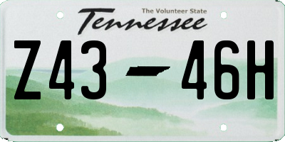 TN license plate Z4346H