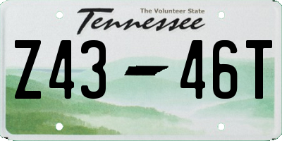 TN license plate Z4346T