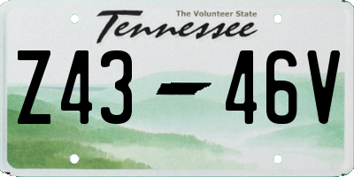 TN license plate Z4346V