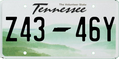 TN license plate Z4346Y