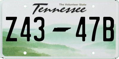 TN license plate Z4347B