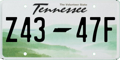 TN license plate Z4347F