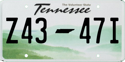 TN license plate Z4347I