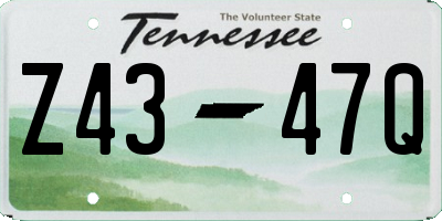 TN license plate Z4347Q