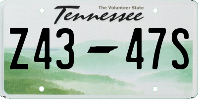 TN license plate Z4347S