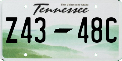 TN license plate Z4348C