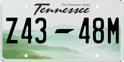 TN license plate Z4348M
