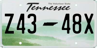 TN license plate Z4348X