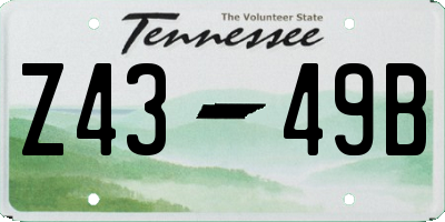 TN license plate Z4349B