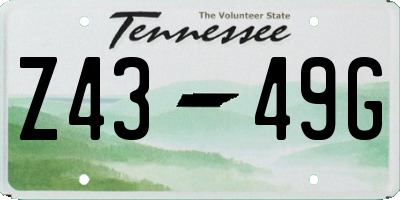 TN license plate Z4349G