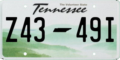 TN license plate Z4349I