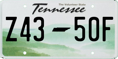 TN license plate Z4350F