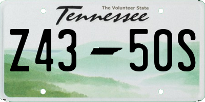TN license plate Z4350S