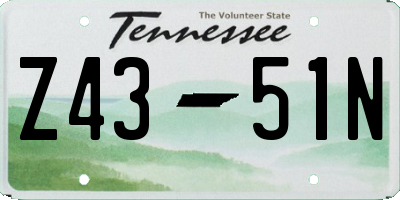TN license plate Z4351N