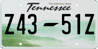 TN license plate Z4351Z