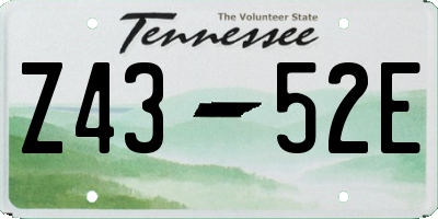 TN license plate Z4352E