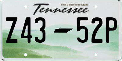 TN license plate Z4352P