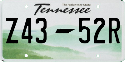 TN license plate Z4352R