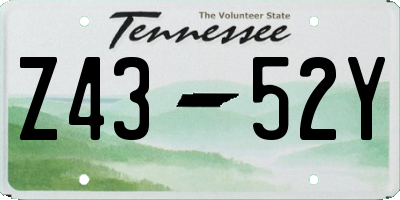 TN license plate Z4352Y