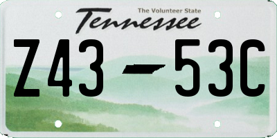 TN license plate Z4353C