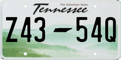 TN license plate Z4354Q