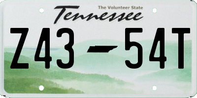 TN license plate Z4354T