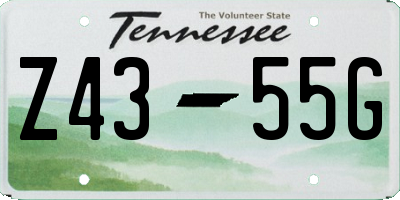 TN license plate Z4355G